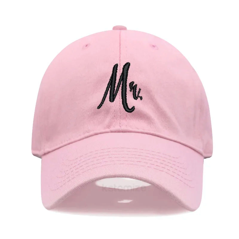 Matching Mr. & Mrs. Baseball Cap Men's Women's Cotton Embroidery Sport Golf Caps Bridal Gift Newlywed Honeymoon Wedding Gift