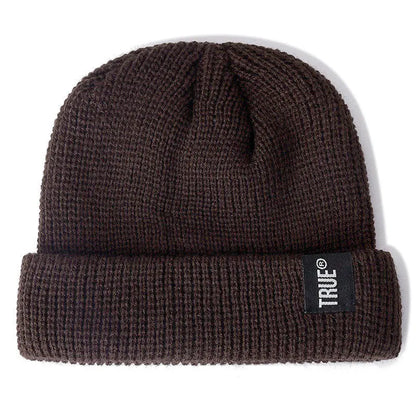 Hot Sale Daily Short Beanie Hat Unisex Sailor Style Winter Hat Men Women Ribbed Knitted Melon Cap True Letter Baggy Skull Hat