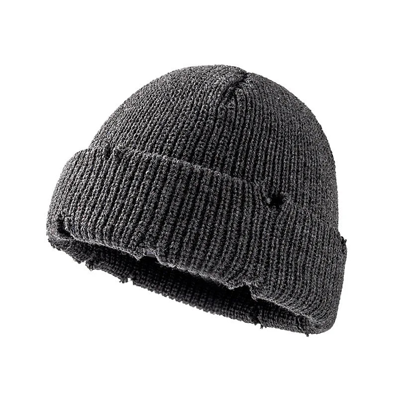 Fall Winter Knitted Hats Beanies Skullies for Men Women Bright Solid Color  Sport Hip-hop Hats Personality Beanies With Cut Hole