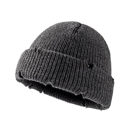 Fall Winter Knitted Hats Beanies Skullies for Men Women Bright Solid Color  Sport Hip-hop Hats Personality Beanies With Cut Hole