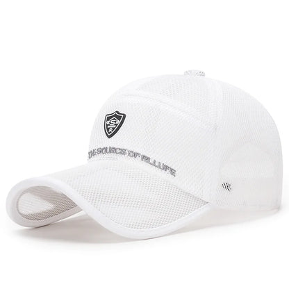 New Summer Women Men Fishing Mesh Sun Hat Caps Female Male Black White Mesh Outdoor Sport Baseball Hats Cap For Women Men