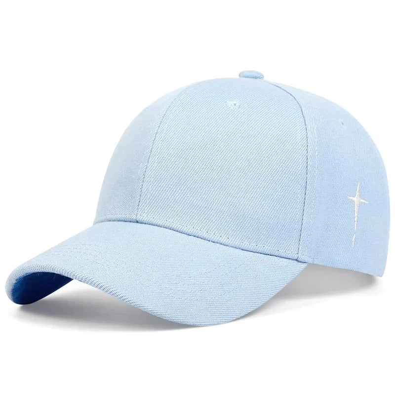 Unisex Simple Cross Embroidery Baseball Caps Spring and Autumn Outdoor Adjustable Casual Hats Sunscreen Hat