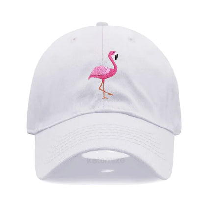 Animal Embroidery Flamingo Baseball Caps for Men Women Retro Soft Washed Cotton Dad Hat Snapback Cap Wholesale Dropshipping