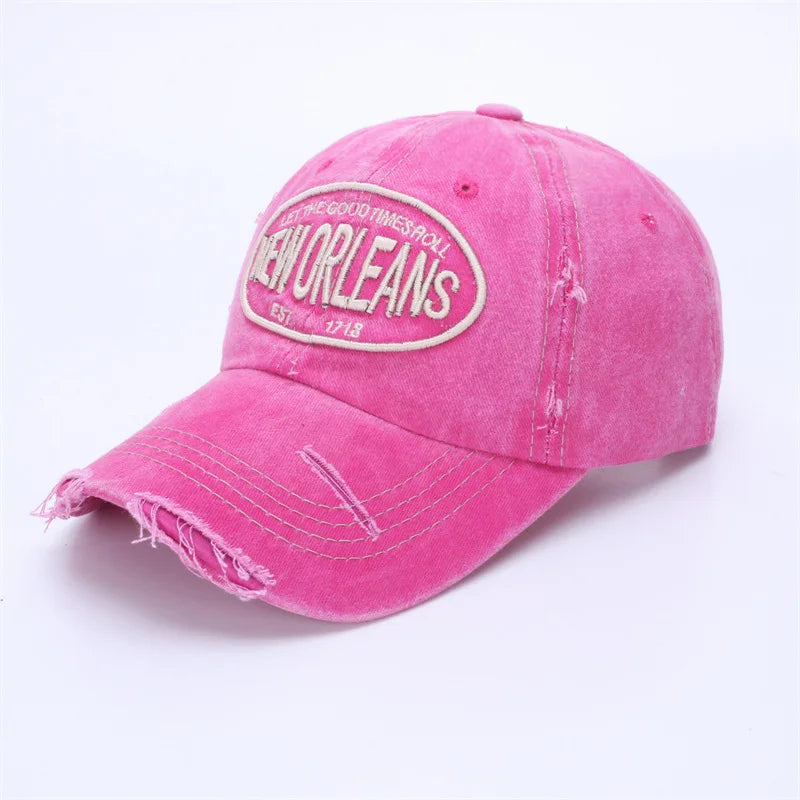 Unisex Vintage Washed Cotton Baseball Cap 2025 Embroidered Letter Snapback Hat for Men And Women Streetwear Outdoor Sports