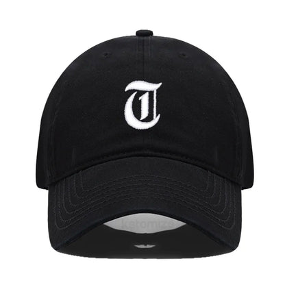 Old English Letter A-Z Embroider Baseball Cap For Men Womne High Quality Soft Cotton Fashion Team Sport Visors Snapback Caps