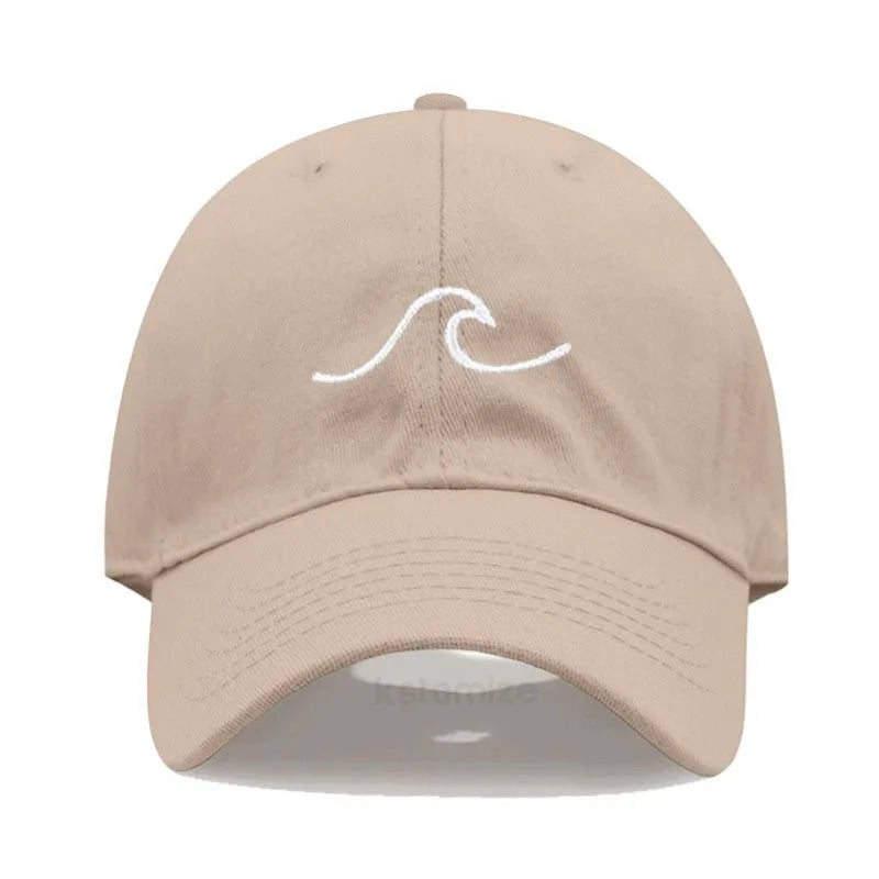 Men's Baseball Cap Women's Washed Cotton Waves Embroidery Embroidery Dad Hat Sport Golf Caps For Man Sun Hats Dropshipping