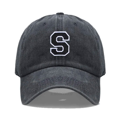 Initial Letter A-Z Embroider Baseball Cap For Men Womne Washed Cotton Dad Hat Fashion Team Sport Visors Snapback Caps