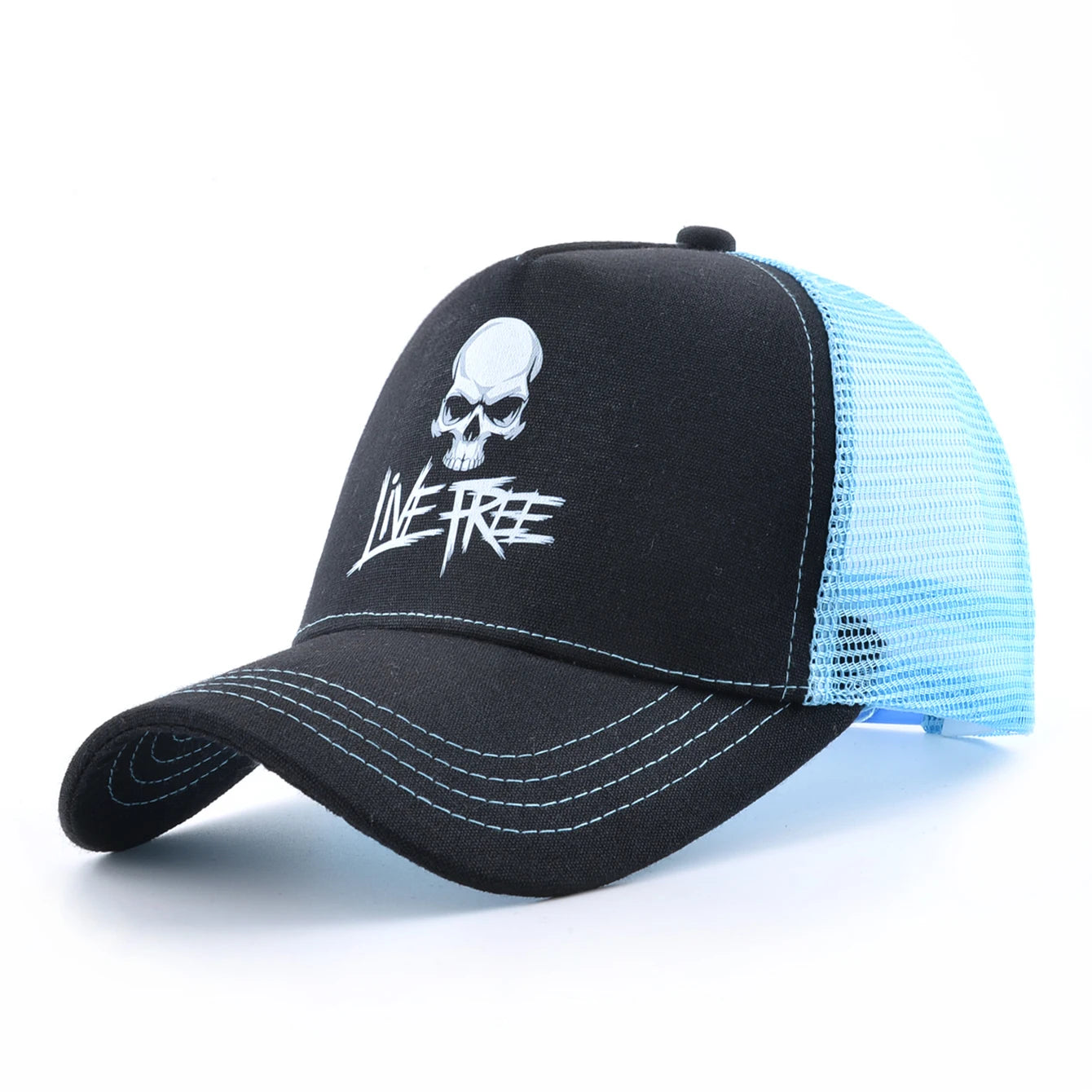 Summer Baseball Cap Outdoor Breathable Mesh Trucker Cap Men Women Printing Skull Snapback Hip Hop Caps Adjustable Visor Cap