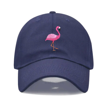 Animal Embroidery Flamingo Baseball Caps for Men Women Retro Soft Washed Cotton Dad Hat Snapback Cap Wholesale Dropshipping