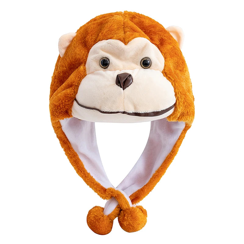 Hot Sale Unisex Funny Frog 3D Animal Style Decorative Hat Couple Cap For Man Women Plush Winter Lovely Fur Hat