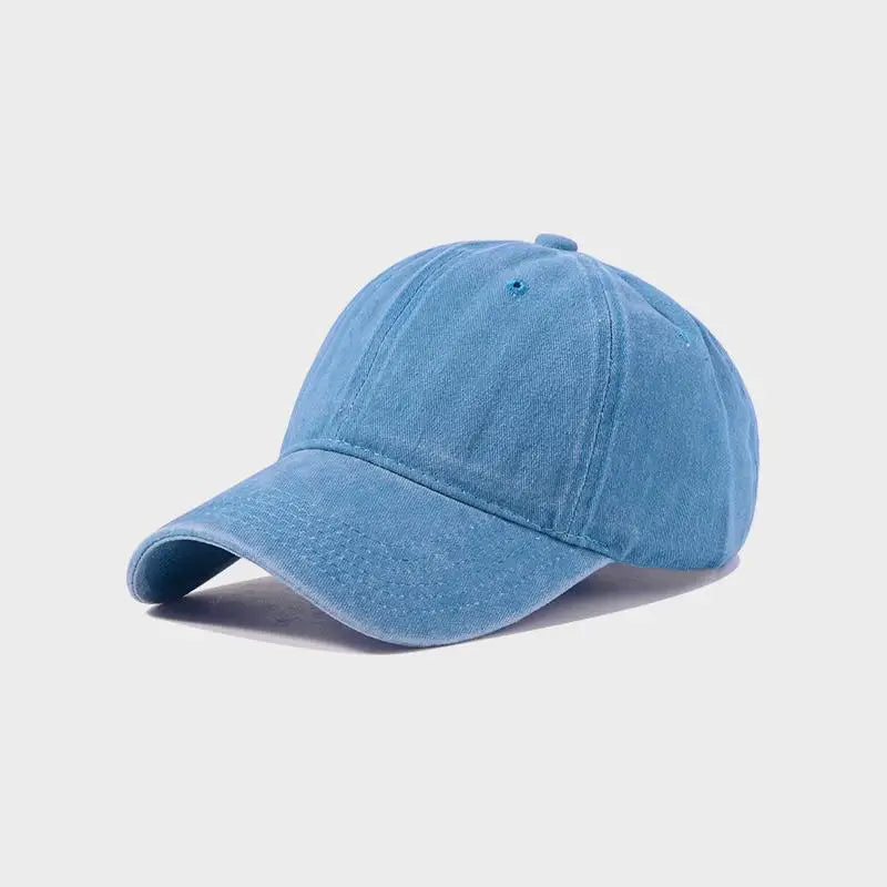 Baseball Cap Women Men Hat Vintage Washed Cotton Soft Top Denim Cloth Dad Hat Casual Sport Trucker Cap Solid Color Adjustable