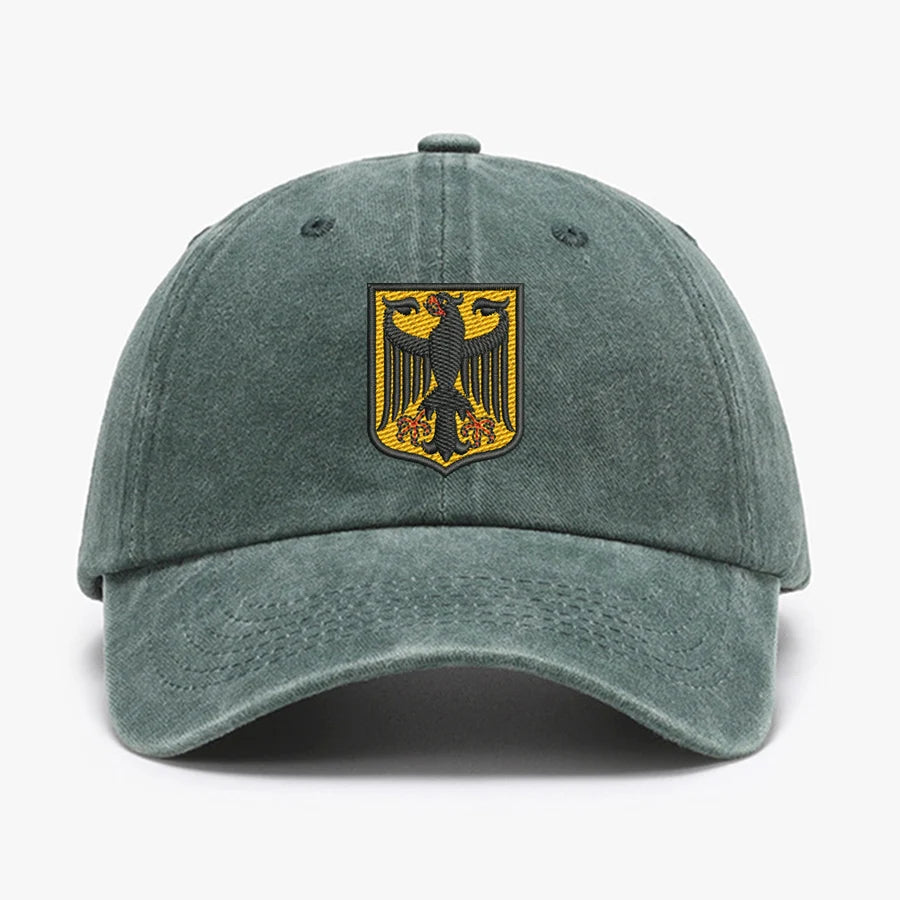 Deutschland Germany Coat Of Arms Shield Embroidery Vintage Men Baseball Caps Women soft cotton Washed soft Dad cap hats