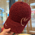 Autumn Winter Embroidery Letter Baseball Cap Cold proof Cap  Men Women Baseball Caps