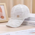 Adjustable Breathable Baseball Caps with Stylish Geometric Pattern - Lightweight Polyester Sun Hats for Spring & Autumn