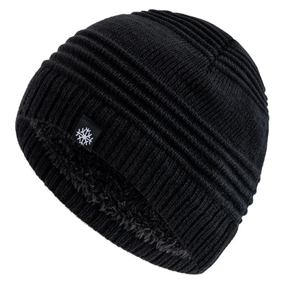 Unisex Classic Snow Label Fleece Beanie Hat Keep Warm Winter Hat Lightweight Hats For Men Women Fashion Winter Cap