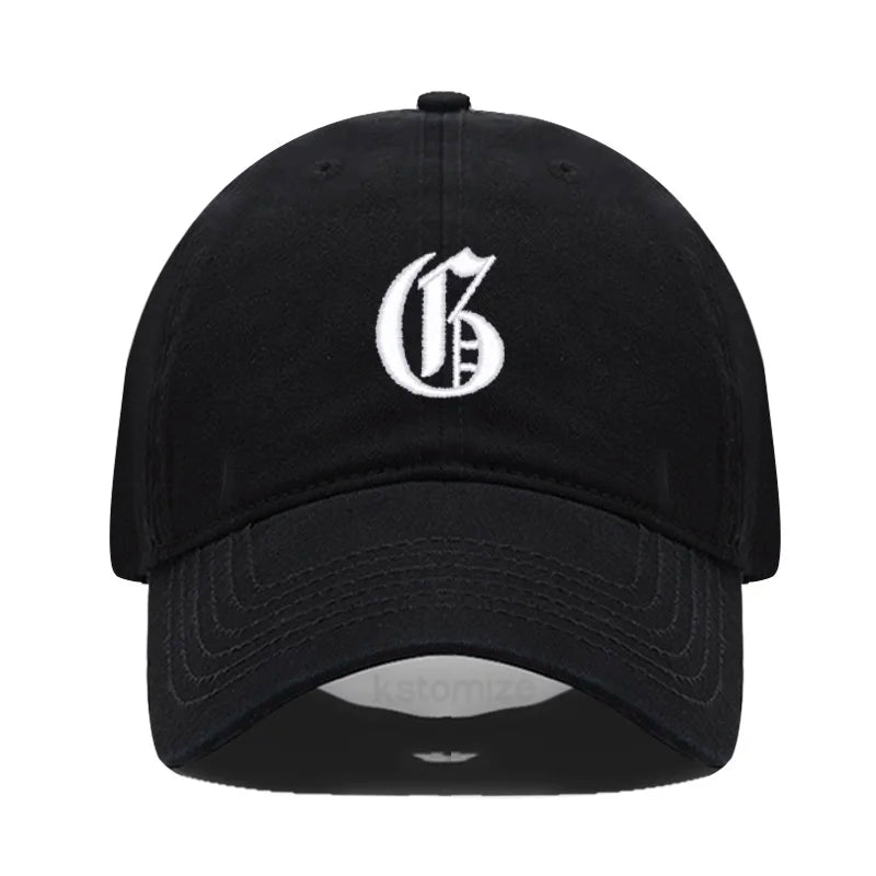 Old English Letter A-Z Embroider Baseball Cap For Men Womne High Quality Soft Cotton Fashion Team Sport Visors Snapback Caps