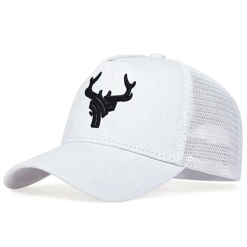 Unisex Animal Antlers Embroidery Baseball Net Caps Spring and Summer Outdoor Adjustable Casual Hats Sunscreen Hat Sports Cap