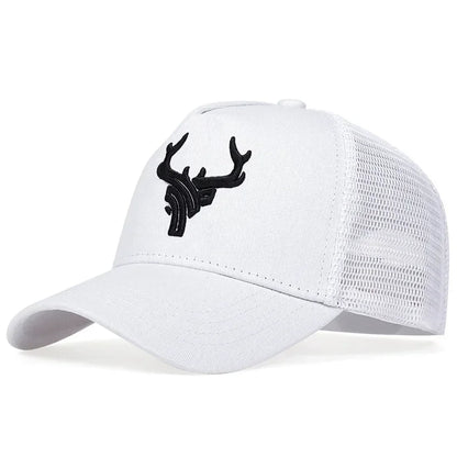 Unisex Animal Antlers Embroidery Baseball Net Caps Spring and Summer Outdoor Adjustable Casual Hats Sunscreen Hat Sports Cap