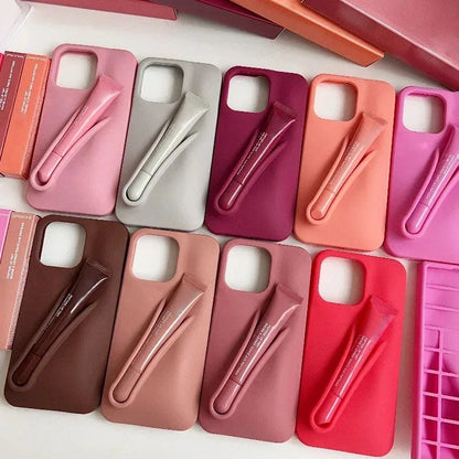 Rhode Lip Gloss Gift Set iPhone Case – Silicone Cover with Lipstick & Box