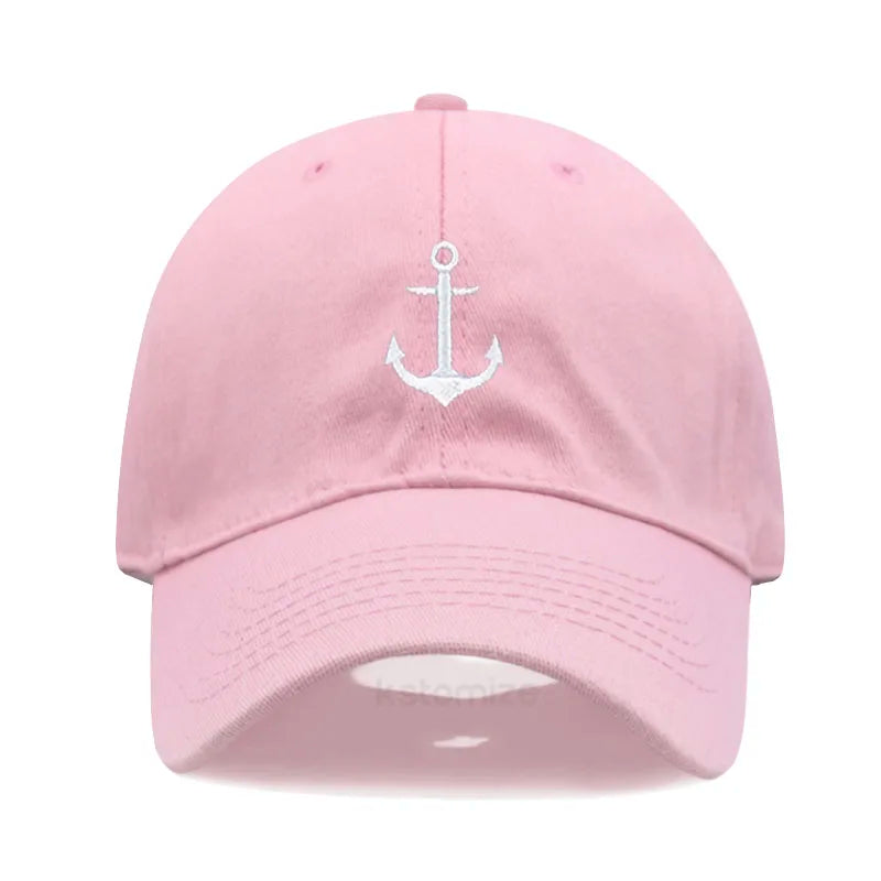 Anchor Embroidered Baseball Cap for Women Men Fashion Adjustable Soft Washed Cotton Dad Hat Unisex Classic Golf Caps