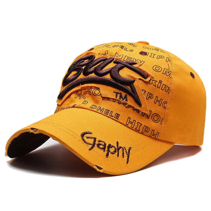 Men’s Korean Hip Hop Embroidered Baseball Cap Summer Sun Protection Casual Street Hat
