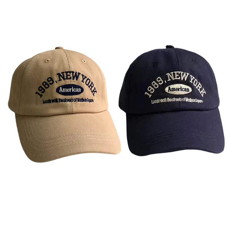 Unisex Korean Retro Baseball Cap Embroidered Letter Casual Street Style Hat