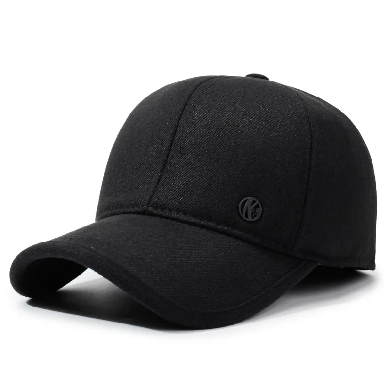 Men's Autumn and Winter Warm Baseball Cap Lined ted Hat Winter Ear Protection Unisex Outdoor Cap Warm Windproof