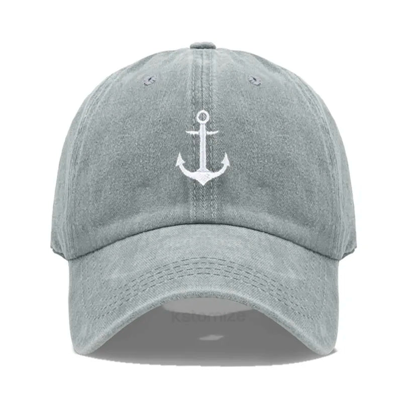 Anchor Embroidered Baseball Cap for Women Men Fashion Adjustable Soft Washed Cotton Dad Hat Unisex Classic Golf Caps