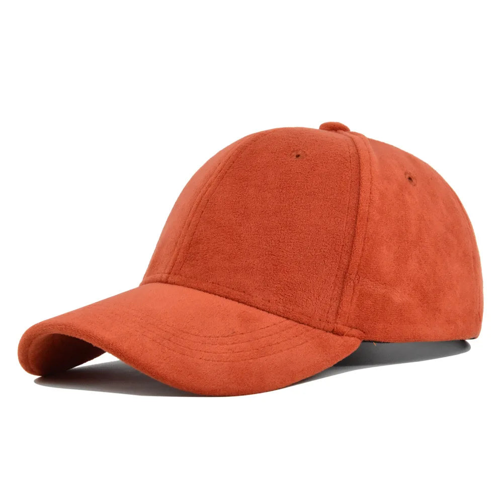Fashion Unisex Suede Baseball Caps for Women Men Solid Color Casual Autumn Outdoor Sun Caps Winter Warm Adjustable Snapback Hats