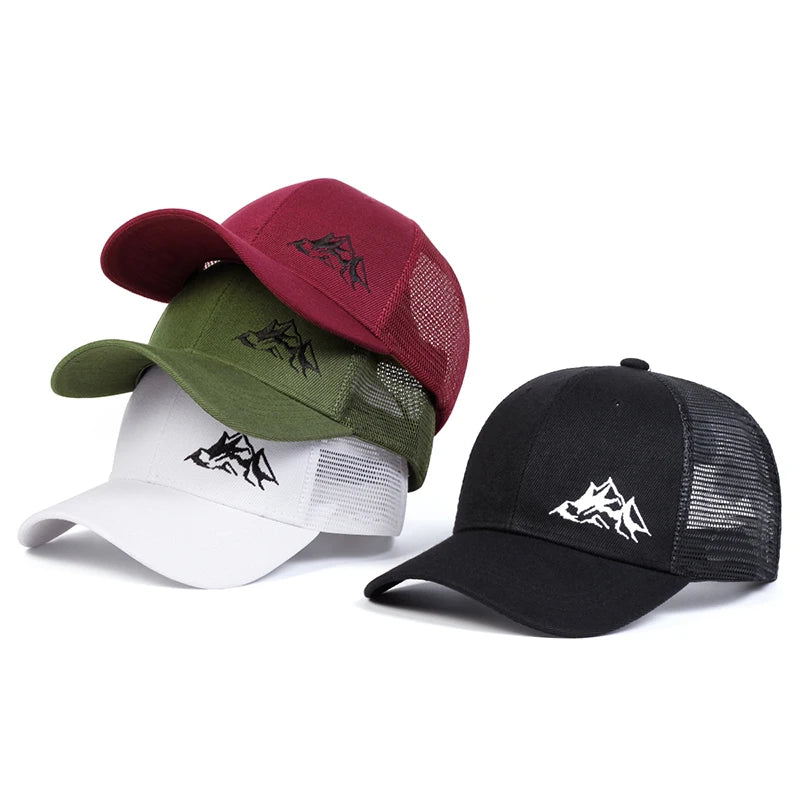Unisex Mountain Range Embroidery Baseball Net Caps Spring and Summer Outdoor Adjustable Casual Hats Sunscreen Hat