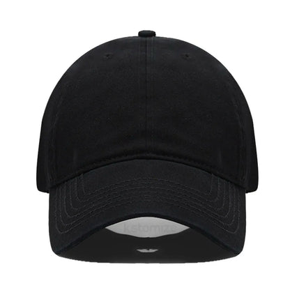 Custom Text Logo Embroidery Vintage Washed Cotton Baseball Cap Fashion Women Men Hat Sport Visors Snapback Cap Sun Hat