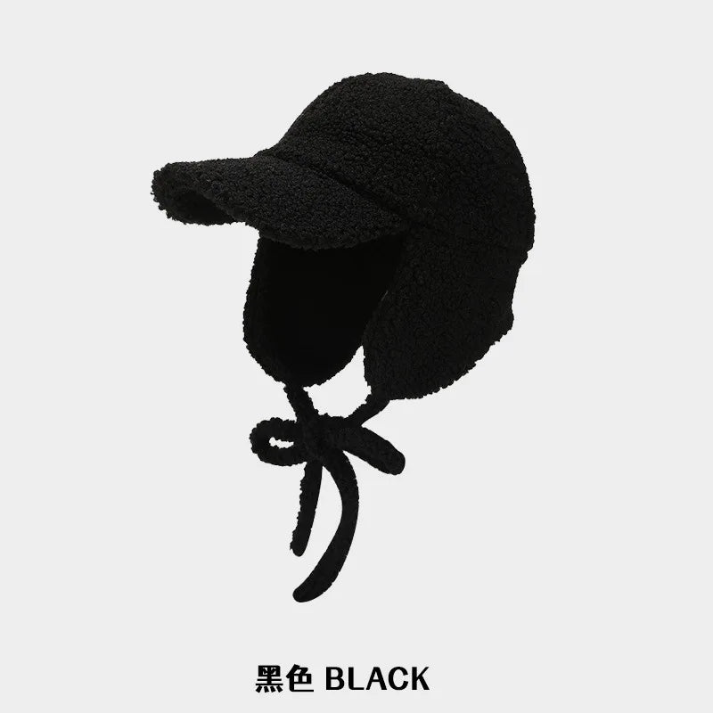 Autumn Winter Hats For Women Men Velvet Ear Protection Baseball Cap Fashion Outdoor Casual Windproof With Ear Flaps Riding