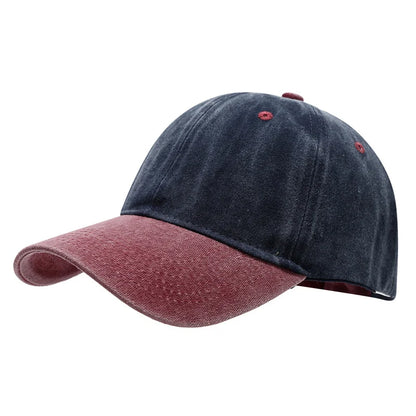 Unisex Washed Cotton Baseball Cap – Color-Matched Casual Snapback Sun Hat for Spring & Summer