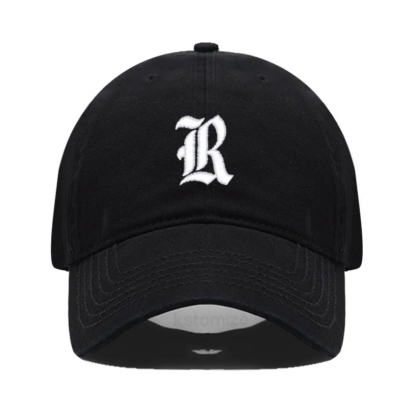 Old English Letter A-Z Embroider Baseball Cap For Men Womne High Quality Soft Cotton Fashion Team Sport Visors Snapback Caps