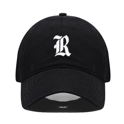 Old English Letter A-Z Embroider Baseball Cap For Men Womne High Quality Soft Cotton Fashion Team Sport Visors Snapback Caps