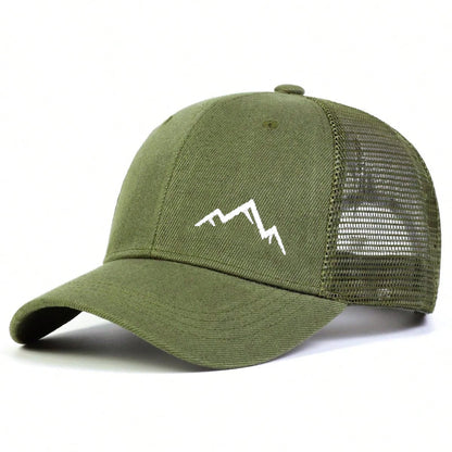 Unisex Mountain Range Embroidery Baseball Net Caps Spring Summer Outdoor Adjustable Casual Hats Dad Hat Sunscreen Hat