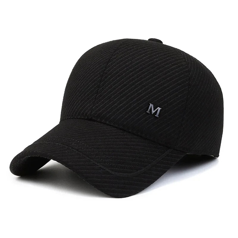 Men's Fleece-Lined ted Hat, Winter Ear Protection Beanie, Unisex Outdoor Color Block Cap, Warm, Windproof