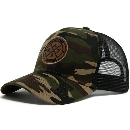 Unisex Mesh Snapback Cap – “ENJOY LIFE” Letter Patch Breathable Summer Trucker Hat