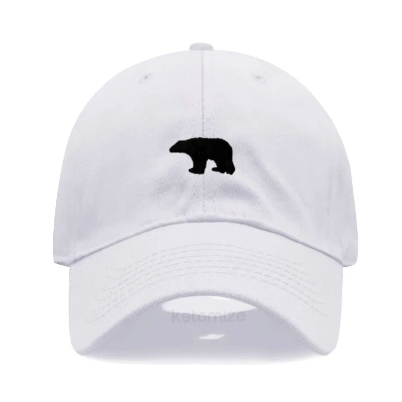 little Bear Embroidery Baseball Cap for Women Men Fashion Adjustable Soft Washed Cotton Dad Hat Unisex Classic Golf Caps
