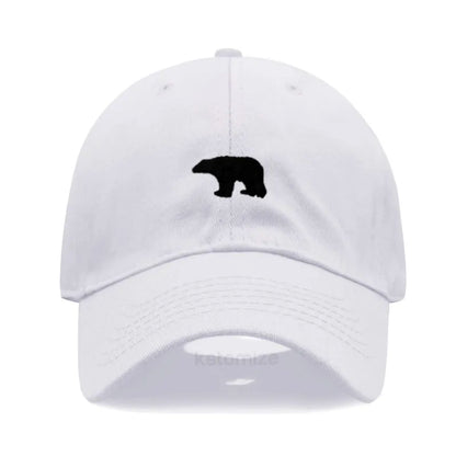 little Bear Embroidery Baseball Cap for Women Men Fashion Adjustable Soft Washed Cotton Dad Hat Unisex Classic Golf Caps