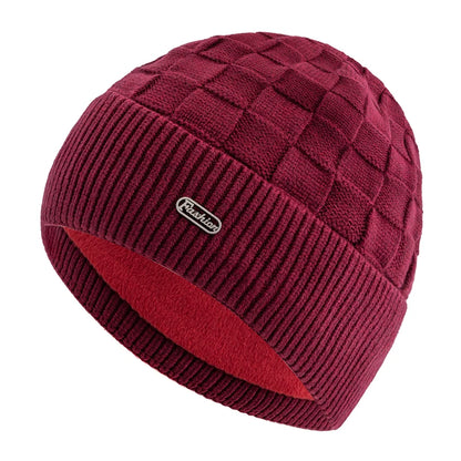New Unisex Winter Hat Plush Fur Lined Warm Small Square Style Soft Beanie Hats For Men Women Thicken Ski Sports Knitted Hat