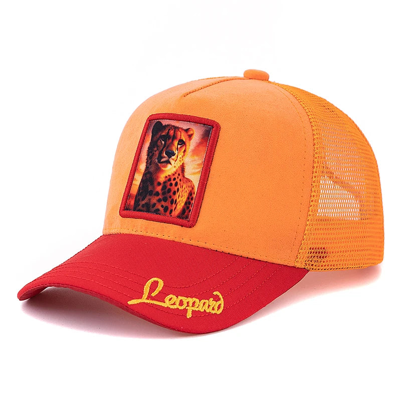 New Summer Animal Trucker Hat Polar Bear Pattern Patch Design Suede Baseball Cap Outdoor Sports Streetwear Cap For Men Women ﻿