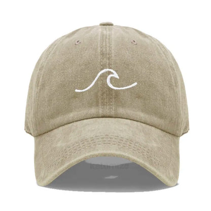 Men's Baseball Cap Women's Washed Cotton Waves Embroidery Embroidery Dad Hat Sport Golf Caps For Man Sun Hats Dropshipping