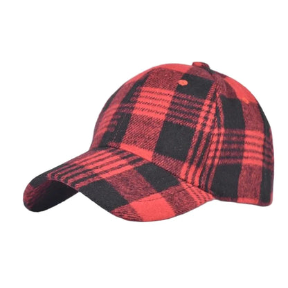 Fall Winter Hat Men's Spring Summer Outdoor Sunscreen Visor Classic Checkered Baseball Cap Hard Top Women's Cap Warm Peaked Cap