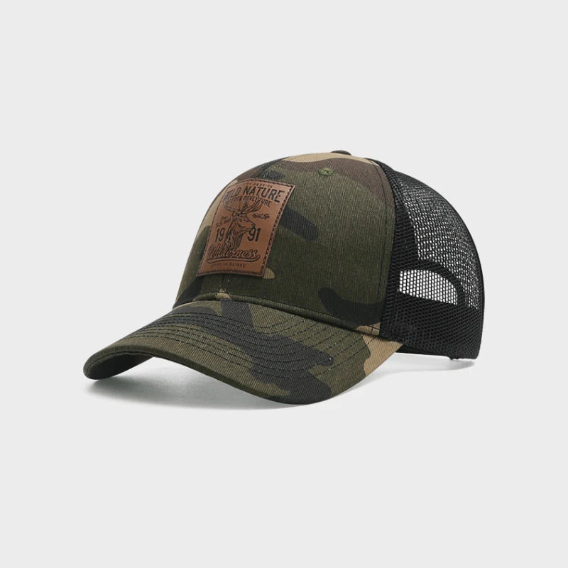 Unisex Deer Icon Mesh Baseball Cap – Four Seasons Trucker Snapback Outdoor Hunting Hiking Fishing Sunscreen Hat