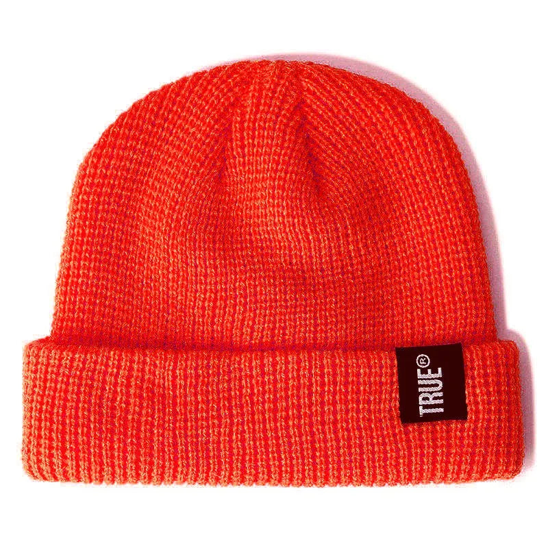 Hot Sale Daily SHORT Beanie Hat Unisex Sailor Style Winter Hat Men Women Ribbed Knitted Melon Cap True Letter Baggy Hat