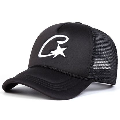 Unisex C Letter Pentagram Embroidery Baseball Net Caps Spring and Summer Outdoor Adjustable Casual Hats Sunscreen Hat