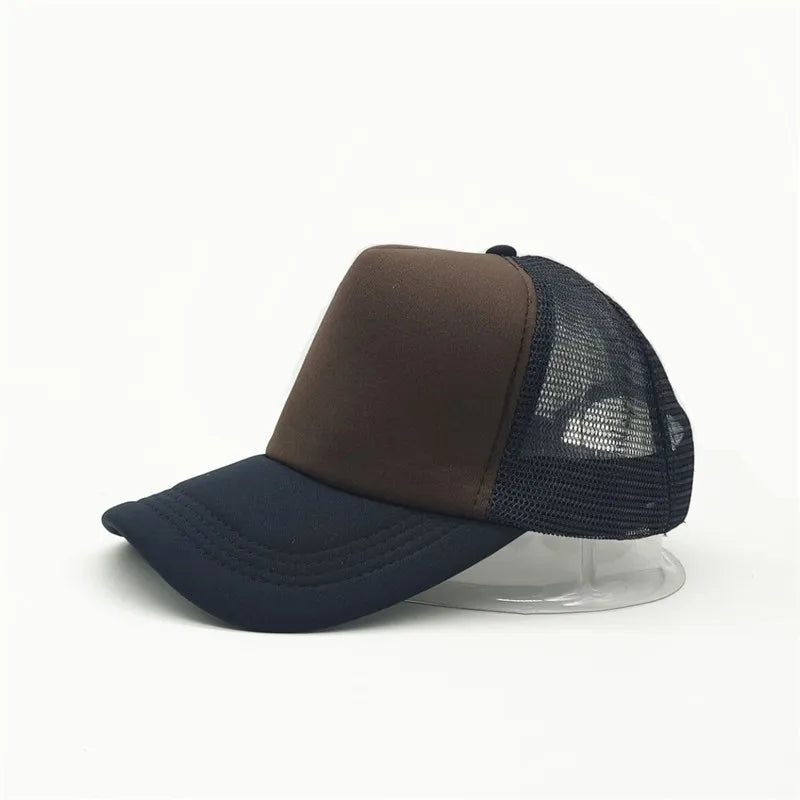50 Color Unisex SummerTrucker Hat For Adult Net Baseball Cap Men Women Polyester Blank Mesh Adjustable Sun Hat Visor