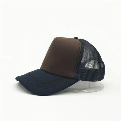 1 Piece Summer Trucker Hat Men Women Net Polyester Baseball Cap Blank Mesh Dad Hats Adjustable Sun Hat Visor