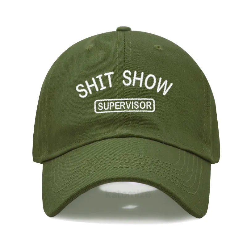 Men's Baseball Cap Women's Sport Golf Caps for Man Washed Cotton SHIT SHOW SUPERVISOR Embroidery Dad Hat Sun Hats Dropshipping